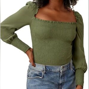 Reformation Pinto Top Blouse in Green